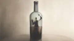 প্রতীকী ছবি - মদের বোতলে আটকে পড়া মানুষ