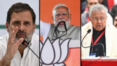 రాహుల్ గాంధీ, నరేంద్ర మోదీ, పినరయి విజయన్ 