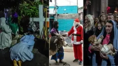 Photos showing Christmas celebration from around di world