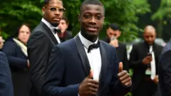 L'attaquant lillois Nicolas Pepe lors de la 28ème édition du trophée de l'UNFP (Union Nationale des Footballeurs Professionnels de France).