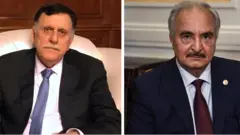 ጀነራል ሃፍታር ከሊፋ (የማን) ኣቦ መራሒ መንግስቲ ሊብያ ፋይዝ ኣል-ስራጅ (ጸጋም)