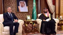 وزير خارجية الولايات المتحدة أنتوزني بلينكن يجتمع مع ولي العهد السعودي محمد بن سلمان في الرياض 6 -6 - 2023