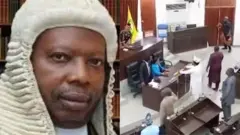 Aworan Ọlakunle Oluọmọ  ati Aworan ile aṣofin ipinlẹ Ogun lasiko ayipada  adari ile naa