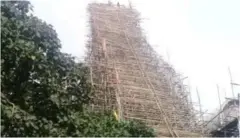 በአማራ ክልል፣ ሰሜን ሸዋ ምንጃር ሸንኮራ ወረዳ አረርቲ ማርያም ቤተክርስትያን ለግንባታ የተረበረበ እንጨት