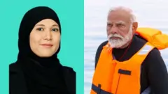 मालदीवच्या मंत्री मरियम शिउना आणि नरेंद्र मोदी 