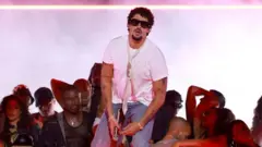 Bad Bunny en los iHeartRadio Music Awards 2025 celebrados en el Dolby Theatre el 17 de marzo de 2025 en Los Ángeles, California. 