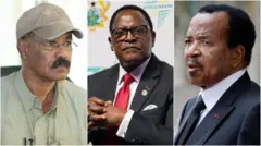 ሰለስተ መራሕቲ ሃገራት ኣፍሪቃ፡ ፕረዚደንታት ኢሳይያስ ኣፈወርቂ፡ ላዛሩስ ቻክዌራን ፖል ቢያን