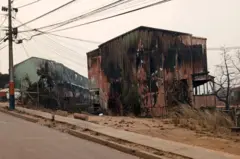 Casas quemadas en la zona de Lirquén, Penco.