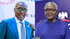 Shugaban kamfanin NNPC, Mele Kyari da shugaban rukunin kamfanonin Dangote, Aliko Dangote