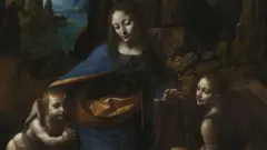 Un fragmento de "La Virgen de las Rocas" de Leonardo da Vinci