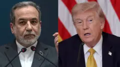 अब्बास अराग़ची और डोनाल्ड ट्रंप 