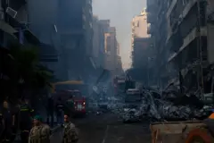 Prédios destruídos no Líbano