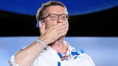 O candidato do PP, Alberto Núñez Feijóo