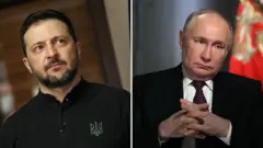 Volodymyr Zelensky y Vladimir Putin
