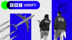 تصویرسازی از بی‌بی‌سی وریفای. دو هواپیما در حال پرواز، دو مرد از پشت سر در تصویر دیده می‌شوند