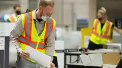 Ballots continue to be counted at the Pennsylvania Convention Center, in Philadelphia, Pennsylvania, USA, 04 November 2020.