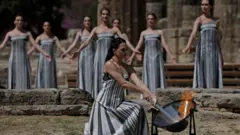 تمرین مراسم روشن کردن مشعل المپیک ۲۰۲۴