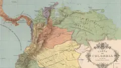 Mapa que muestra las divisiones coloniales en el Nuevo Mundo, en 1538. En verde se ve la Provincia de Venezuela (también llamada Provincia de Caracas).