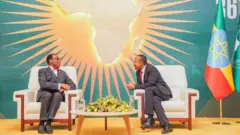 የአፍሪካ ልማት ባንክ ፕሬዝዳንት ዶ/ር አኪንውሚ አዴሲና እና ጠቅላይ ሚኒስትር ዐቢይ አሕመድ 
