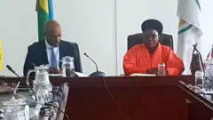 Dr Emmanuel Ugirashebuja na Domine Banyankimbona i Kigali, 25 Gashyantare 2022