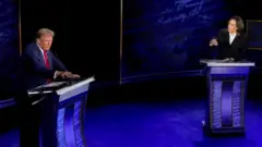 د ډونلډ ټرمپ او کمله هرېس مناظره