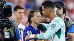 Luka Modric y Cristiano Ronaldo.