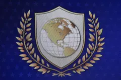 تظهر هذه الصورة شعار "مجلس السلام" خلال المؤتمر الاقتصادي العالمي في دافوس