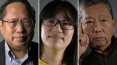 （從左至右）何俊仁、鄒幸彤、李卓人（資料圖片）