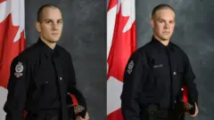 Photos of the two officers in uniform in their official police portrait