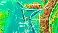 বাংলাদেশের ভেতর দিয়ে গিয়েছে বেশ কিছু ভূমিকম্পের চ্যুতিরেখা