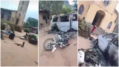 Ụlọụka na ụgbọala, ọgbatumtum na ngwo ngwo ndị ọzọ a gbara ọkụ na mwakpo ahụ.