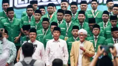 Presiden Joko Widodo bersama para petinggi PBNU dan GP Anshor.
