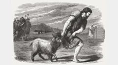 Qədim qurbanlıq ənənəsini əks etdirən rəsm