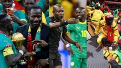 Akọnimọọgba Senegal Pape Thiaw ati Sadio Mane di ife ẹyẹ AFCON 2025 mu, rẹfiri fi fere bọnu