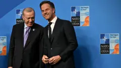 Cumhurbaşkanı Recep Tayyip Erdoğan, 25 Haziran'da NATO Zirvesi'nin ikinci gününde NATO Genel Sekreteri Mark Rutte tarafından karşılandı