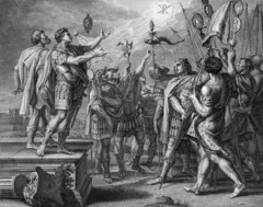 Ilustração da visão do Imperador Constantino do século 19