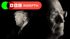 A treated image of Donald Trump and Dick Cheney