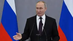 Vladimir Putin at news conference in Astana