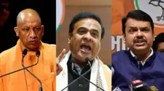 योगी आदित्यनाथ, हिमंत बिस्वा सरमा, देवेंद्र फडणवीस