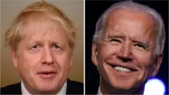 Composite image of Boris Johnson and Joe Biden