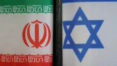 العلم الإسرائيلي والعلم الإيراني