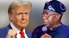 Donald Trump wọ kootu olomi buluu ati ẹwu funfun, Aarẹ Bola Tinubu naa wọ aṣọ buba buluu pẹlu fila