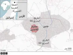 خريطة لمدينة جنين ومخيمها