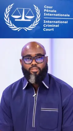 Foto Emmanuel Kotin otu onye n'ime ụmụafọ ba Gana abụọ kpụpụrụ mba Saụt Afrịka n'ụlọikpe ICC