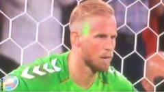 أظهرت صور التلفزيون ضوءاً أخضر على وجه شمايكل قبيل تسديد هاري كين ضربة الجزاء