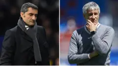 Ernesto Valverde (à gauche) et Quique Setien