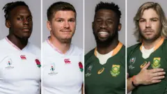 Maro Itoje, Owen Farrel, Siya Kolisi and Faf de Klerk