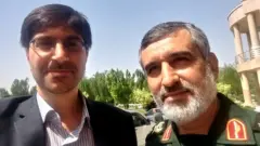 مجتبی رضاخواه در کنار فرمانده موشکی سپاه