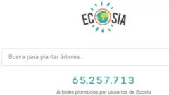 La pantalla principal de Ecosia