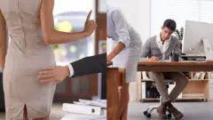 Sexual harassment at work - stock photo